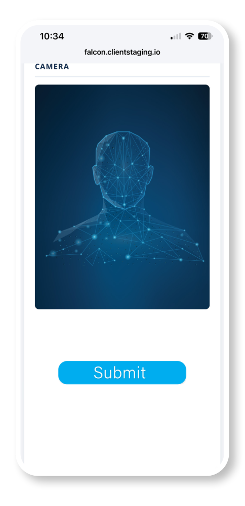 Phone screen showing the Submit button